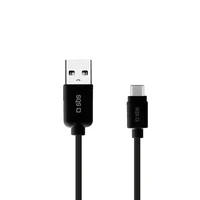 SBS TECABLETYC1KPOS USB-A - USB-C kabelis 1m - melns