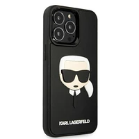 Karl Lagerfeld 3D gumijas Karla galvas apvalks iPhone 13 Pro / iPhone 13 - melns