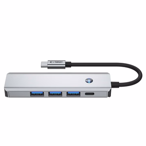 Tech-Protect HB01 HUB adapteris 5in1 USB-C + USB3.0 + HDMI 4K 60Hz + PD100W - pelēks