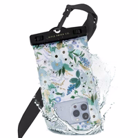 Rifle Paper Waterproof Floating Pouch - Waterproof maciņš smartphones up to 6.7" (Garden Party zils)