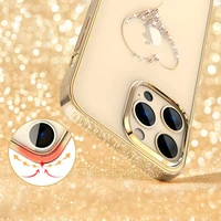 Kingxbar Wish Series silikonais viedtālruņa apvalks iPhone 14 Plus ar Swarovski kristāliem zelta krāsā