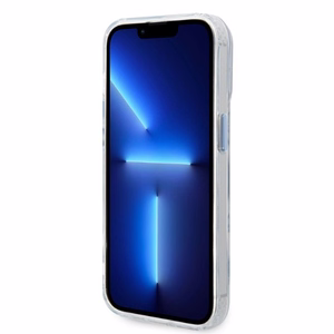 Guess GUHMP14XHTRMB iPhone 14 Pro Max 6.7" zils cietais viedtālruņa apvalks ar metāla kontūru, magnētiskais (MagSafe)