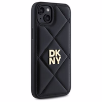 DKNY Quilted Stack Logo viedtālruņa apvalks iPhone 15 Plus - melns
