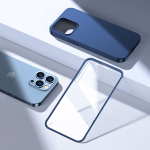Joyroom 360 Full Чехол передняя и задняя крышка для iPhone 13 Pro + закалённое стекло синий (JR-BP935 blue)
