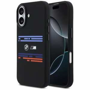 BMW M Silicon Horizontal Line MagSafe macins priekš iPhone 17 - Melns