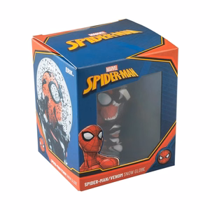 Spider-Man & Venom stikla sniega globuss dāvanu kastē
