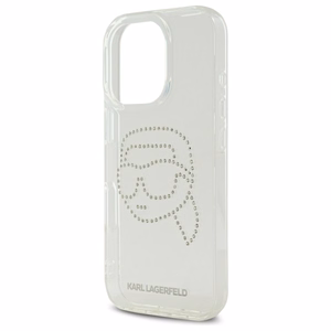 Karl Lagerfeld KLHCP16XHKHDCELT iPhone 16 Pro Max 6.9" caurspīdīgs cietais apvalks IML Rhinestones Karl galva
