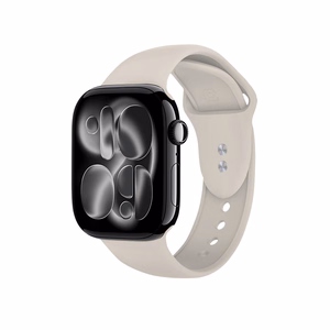 Ремешок Crong Liquid из жидкого силикона для Apple Watch 38/40/41/42 мм, каменно-бежевый
