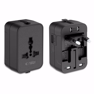 TECH-PROTECT TA300 ceļojumu adapteris EU / UK / US / AU melns