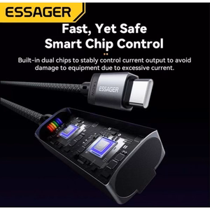 USB kabelis Essager Zeus melns Magnetic Magsafe3 200cm