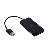 Maxlife Mājas biroja USB 2.0 centrmezgls USB - 4x USB 0,15 m melns + kabelis 1,5 m