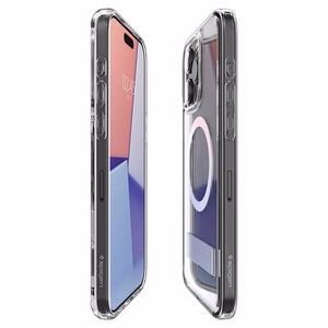 Spigen Ultra Hybrid S Magnētiskais viedtālruņa apvalks ar statīvu iPhone 15 Pro - Caurspīdīgs