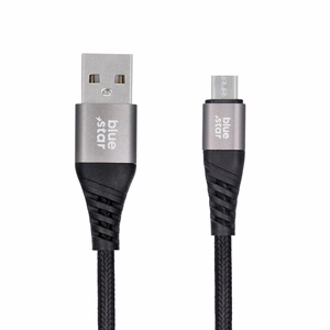 Cable USB A to Micro USB Blue Star 2A with braid 1,2 m TFK-DC-003 black