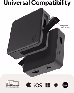 ZAGG 4 Port Hub, melns / pelēks