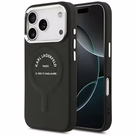 Karl Lagerfeld Karl RSG Logo Magnētiskais viedtālruņa apvalks iPhone 17 Pro Max - Melns