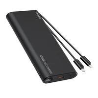 VEGER portatīvais lādētājs 25000 mAh ar iebūvētiem kabeļiem Type C / Lightning PD 130W TCE130 (W2503) melna