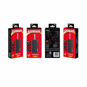 Eveready PX30B ārējais akumulators, 30000 mAh, 2 × USB-A, melns