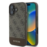 Guess 4G apakšējā svītra viedtālruņa apvalks iPhone 16 Plus 6.7" - brūna