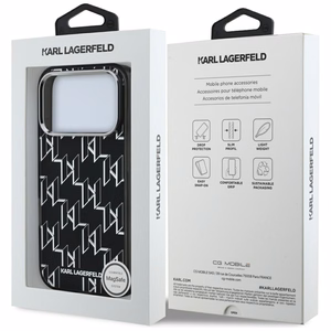 Karl Lagerfeld IML KL Monogramma Magnētiskais apvalks iPhone 17 Pro - melns