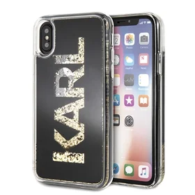 Karl Lagerfeld Karl Logo Glitter iPhone X/Xs viedtālruņa apvalks - melns