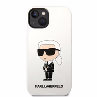 Karl Lagerfeld KLHCP14MSNIKBCH iPhone 14 Plus 6.7" cietais apvalks balts/balts Silikona Ikonik