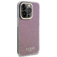 Guess GUHCP15LHDECMP iPhone 15 Pro 6.1" rozā/rozā cietais apvalks IML Faceted Mirror Disco Iridescent