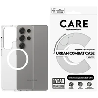 CARE by PanzerGlass Flagship Urban Combat White QI viedtālruņa apvalks Samsung Galaxy S25 Ultra - caurspīdīgs