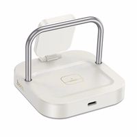 Bezvadu lādētājs Hoco 3in1 3A 5W, savietojams ar Apple Watch CQ16A, balta spalva