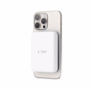 Tech-Protect LifeMag PB11 portatīvais lādētājs ar MagSafe 10000mAh 15W USB-C portu - balta + USB-C kabelis