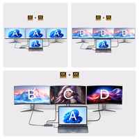 USB-C Hub 14 in 1 Wozinsky WDS03Y5S daudzfunkcionāls, alumīnijs, 3 monitoriem, ar 15 cm kabeli - pelēks