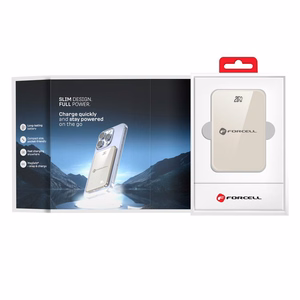 Portatīvais lādētājs saderīgs ar MagSafe Forcell F-Energy SuperSlim F5K8 QC4.0 PD3.0 15W 5000 mAh titāna dykuma krāsa