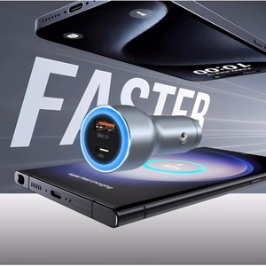 Dudao R4Ultra 120W Power Delivery Quick Charge LED Car Lādētājs USB-A USB-C - Gray
