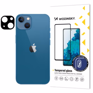 9H rūdīts stikls iPhone 15 Plus Wozinsky Full Camera stikls - melns