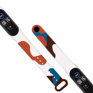Siksniņa Moro josla Xiaomi Mi Band 3 / 4 silikona siksniņa pulksteņa aproce raksts 8