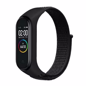 Beline siksniņa Mi Band 7/6/5/4/3 NylonLoop melns