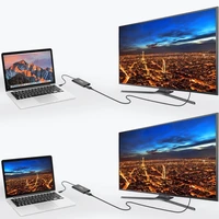 Choetech spraudņa adapteris USB Type C Thunderbolt 3 (40Gbps) - 2x DisplayPort 4K 60Hz melns (HUB-D03)