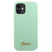 Guess GUHCP12SLSLMGGN iPhone 12 mini 5.4" zaļš/zaļš cietais apvalks Metal Logo Script