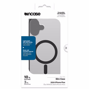 Incase Slim Case vāciņš ar MagSafe iPhone 16 Plus tālrunim, caurspīdīgs melnā krāsā