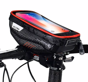 WILDMAN ceļojumu soma velosipēda stūrei ar rāvējslēdzēju, 1L (4 "- 7"), E1, melna