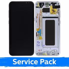 LCD Displejs Saderīgs ar Samsung G955 S8 Plus Ar Frame / Arctic Sudrabs / (Service Pack)