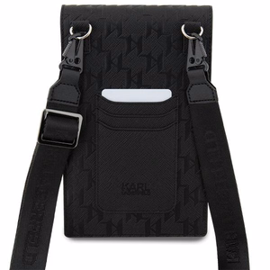 Karl Lagerfeld apvalks KLWBSAKHPCK rokassoma - melna Saffiano monogramma Choupette