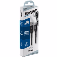 Energizer Ultimate - USB-A to USB-C connecting kabelis 2m (melns)