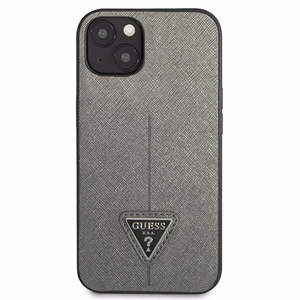 Guess SaffianoTriangle Logotips viedtālruņa apvalks iPhone 13 / 14 / 15 6.1" - sudraba