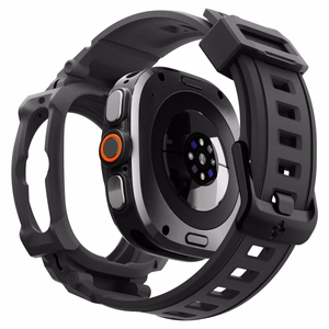 Spigen Rugged Armor Pro maciņa un siksniņas komplekts Samsung Galaxy Watch Ultra 2 (2026) 47 mm – matēti melns