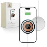 Tech-Protect QI15W-A30 MagSafe indukcijas lādētājs ar USB-C kabeli - sudraba