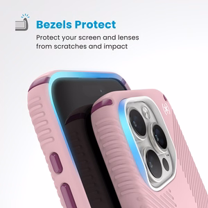 Speck Presidio2 Grip ClickLock & MagSafe vāciņš ierīcei iPhone 16 Pro, Wednesday Pink / Boysenberry Purple / balts