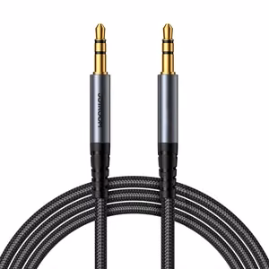 Joyroom stereo audio kabelis AUX 3.5 mm mini ligzda 1.2m melns (SY-A08)