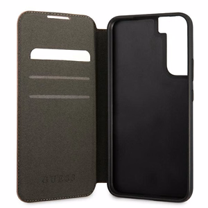 Viedtālruņa apvalks Guess GUBKS22MPSASBPI S22+ S906 rozā Saffiano Stripes