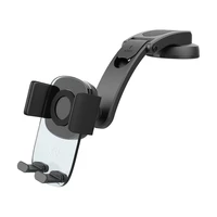 Car holder for mobile phone with windshield and dashboard mount BLUE STAR Long Neck Crystal black