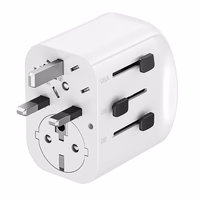 Gembird TPA-EU2A1C15-01-W Grounded universal travel power adapter, 15 W, balts